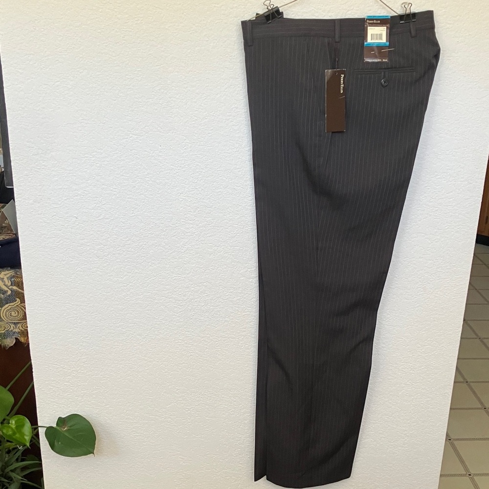 Perry Ellis Charcoal Pinstripe Dress Pants -36